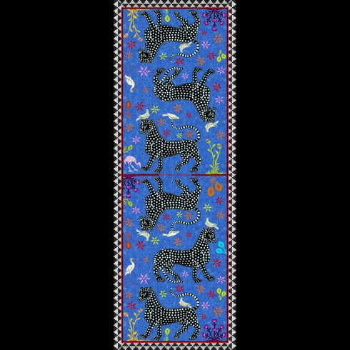 Ocelot cashmere scarf blue